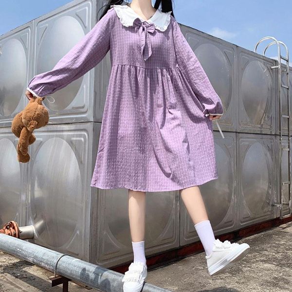 casual dresses 2021 autumn vestidos japanese kawaii college lolita style cute girl plaid stitching bow women loose flare sleeve dress, Black;gray
casual dresses 2021 autumn vestidos japanese kawaii college lolita style cute girl plaid stitching bow women loose flare sleeve dress, Black;gray