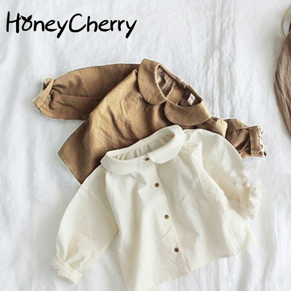 spring and autumn girl blouse korean children's clothing s after cute doll collar button-down shirt baby clothes 210515, White;black
spring and autumn girl blouse korean children's clothing s after cute doll collar button-down shirt baby clothes 210515, White;black
