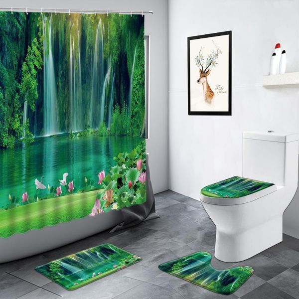 landscape waterfall shower curtains lotus green plants flowers chinese scenery bath mat non-slip rug toilet bathroom decor sets
landscape waterfall shower curtains lotus green plants flowers chinese scenery bath mat non-slip rug toilet bathroom decor sets