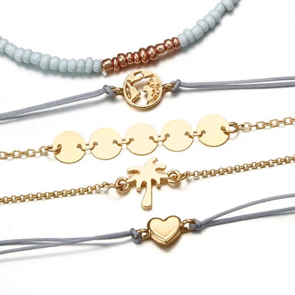 link, chain daigelo woman's bracelet sets love coconut tree geometric round beaded string five-piece set female fashion jewelry, Black
link, chain daigelo woman's bracelet sets love coconut tree geometric round beaded string five-piece set female fashion jewelry, Black