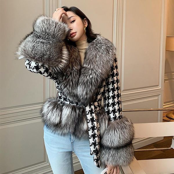 women's fur & faux menina bonita 2021 fashion winter jacket women belt coat natural real silver collar black white plaid warm streetwea
women's fur & faux menina bonita 2021 fashion winter jacket women belt coat natural real silver collar black white plaid warm streetwea