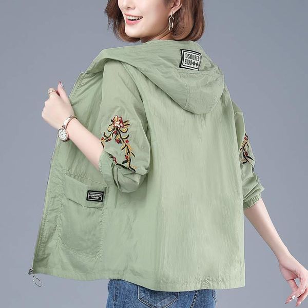 women's jackets plus size hooded 2021 summer women jacket thin coat long sleeve sun protection windbreaker female casual outerwear, Black;brown
women's jackets plus size hooded 2021 summer women jacket thin coat long sleeve sun protection windbreaker female casual outerwear, Black;brown