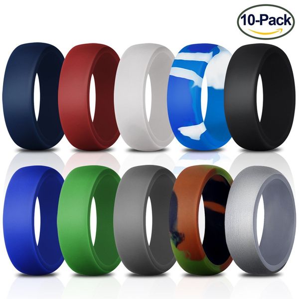 8.7mm width europe silicone ring men's sports rings 1set=10pcs mix size 7-14#, Silver
8.7mm width europe silicone ring men's sports rings 1set=10pcs mix size 7-14#, Silver