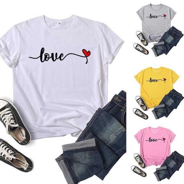 women's t-shirt lobe heart letter print women t shirt short sleeve o neck loose tshirt ladies tee clothes camisetas mujer, White
women's t-shirt lobe heart letter print women t shirt short sleeve o neck loose tshirt ladies tee clothes camisetas mujer, White
