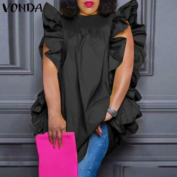 women's blouses & shirts women blouse 2021 vonda bohemian tank female vintage ruffled beach party blusas femininas oversized, White
women's blouses & shirts women blouse 2021 vonda bohemian tank female vintage ruffled beach party blusas femininas oversized, White