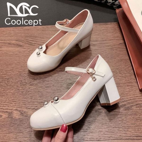 dress shoes coolcept women pumps fashion metal buckle crystal beads stylish thick heels solid color footwear size 32-43, Black
dress shoes coolcept women pumps fashion metal buckle crystal beads stylish thick heels solid color footwear size 32-43, Black
