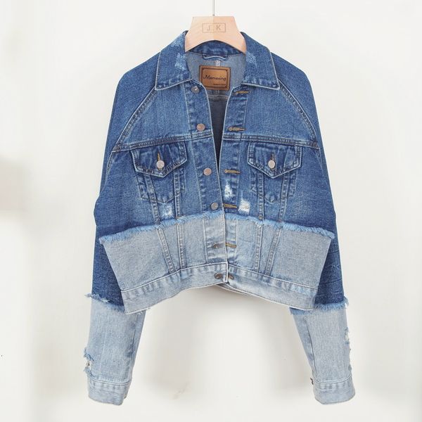 jacket 2021 autumn fashion frayed hit color stitching jeans women student outerwear casual loose short denim jacket coat female, Black;brown
jacket 2021 autumn fashion frayed hit color stitching jeans women student outerwear casual loose short denim jacket coat female, Black;brown