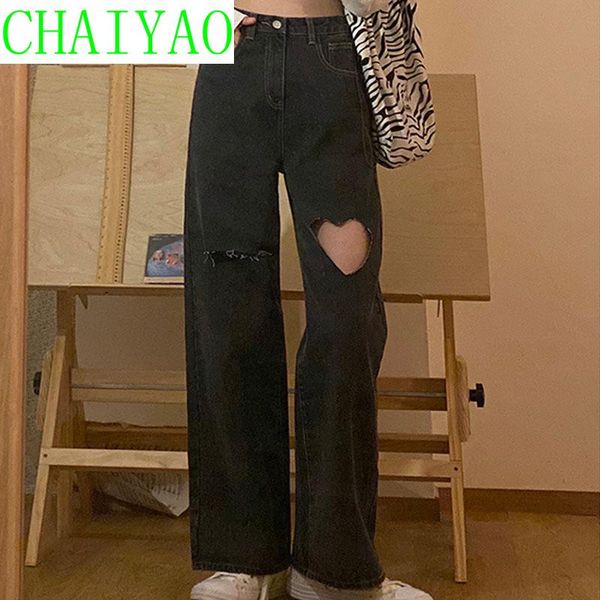 streetwear heart shaped hole jeans for women high waist mom vintage black denim pants full length trouser harajuku women's, Blue
streetwear heart shaped hole jeans for women high waist mom vintage black denim pants full length trouser harajuku women's, Blue