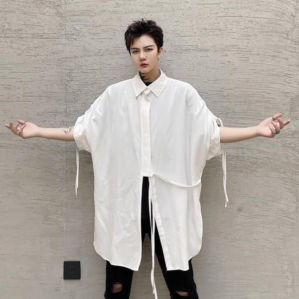 men's casual shirts men hip hop shirt oversized white color high street wear dj stage singer three quarter sleeve, White;black
men's casual shirts men hip hop shirt oversized white color high street wear dj stage singer three quarter sleeve, White;black