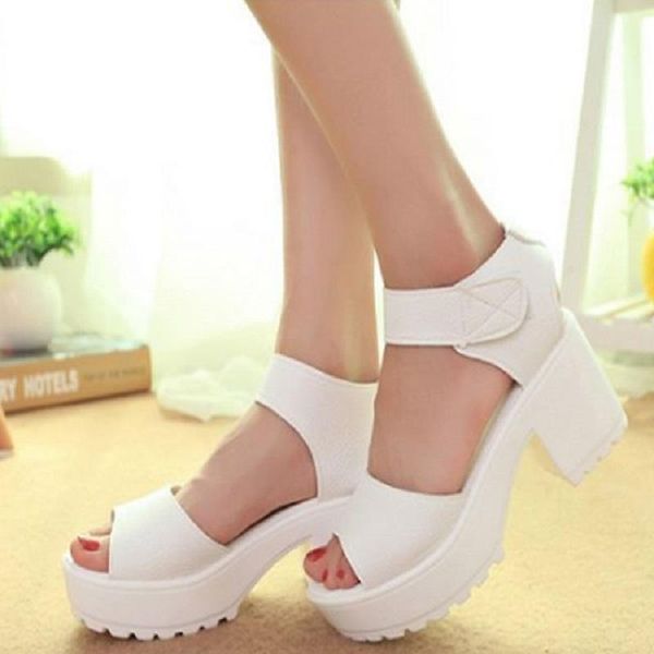 summer korean fashion ms. high-heeled sandals muffin bottom toe thick with fish mouth thick-soled black white
summer korean fashion ms. high-heeled sandals muffin bottom toe thick with fish mouth thick-soled black white