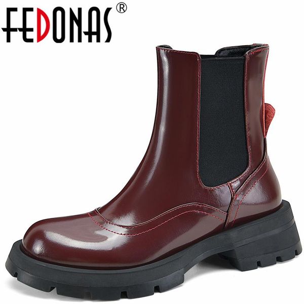 boots fedonas retro basic women ankle autumn winter working casual concise genuine leather thick heels round toe shoes woman, Black
boots fedonas retro basic women ankle autumn winter working casual concise genuine leather thick heels round toe shoes woman, Black