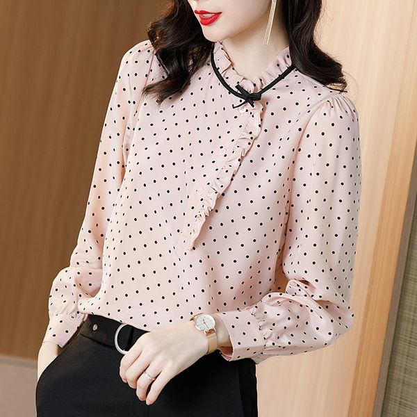 elegant fashion 100% natural silk women pink shirt spring autumn stand collar long sleeve dot print lady real blouse women's blouses &, White
elegant fashion 100% natural silk women pink shirt spring autumn stand collar long sleeve dot print lady real blouse women's blouses &, White