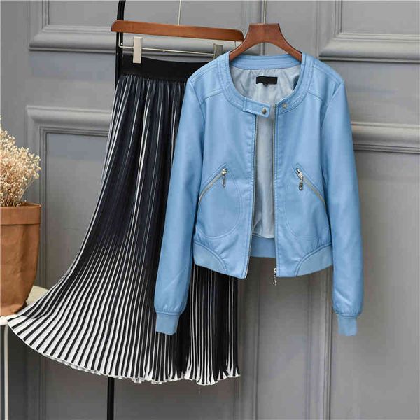 women's leather & faux spring autumn jacket women o-neck zipper casual jackets female short biker coat plus size s-4xl outwear gle, Black
women's leather & faux spring autumn jacket women o-neck zipper casual jackets female short biker coat plus size s-4xl outwear gle, Black