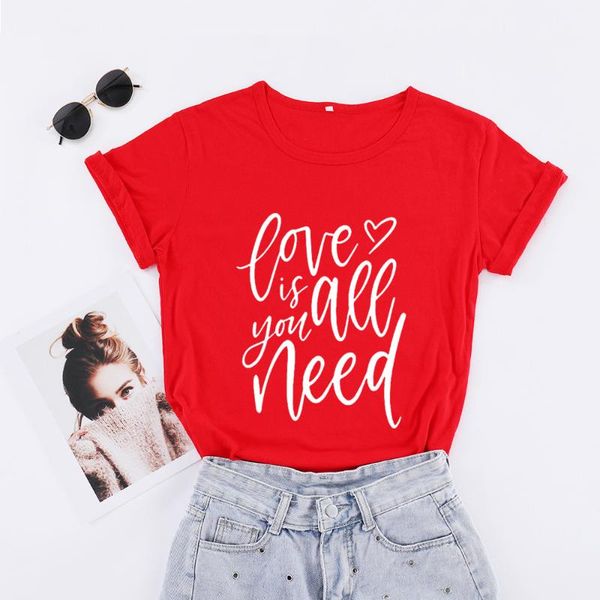 women's t-shirt love is all you need valentine's day shirt fashion funny graphic cotton women tshirts korean o neck casual short s, White
women's t-shirt love is all you need valentine's day shirt fashion funny graphic cotton women tshirts korean o neck casual short s, White