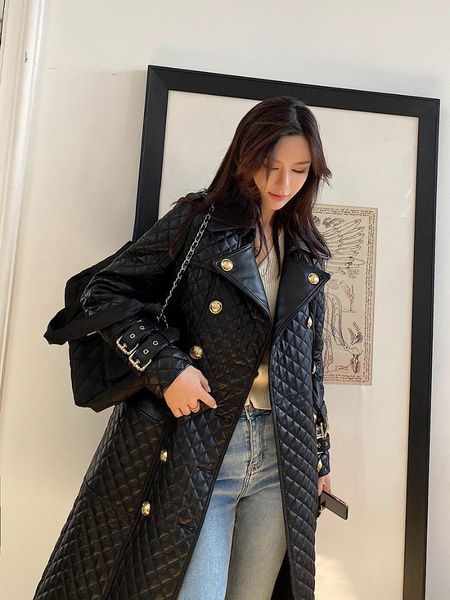 women's leather & faux 2021 sheepskin classic xiangjia texture windbreaker slim lingge, Black
women's leather & faux 2021 sheepskin classic xiangjia texture windbreaker slim lingge, Black