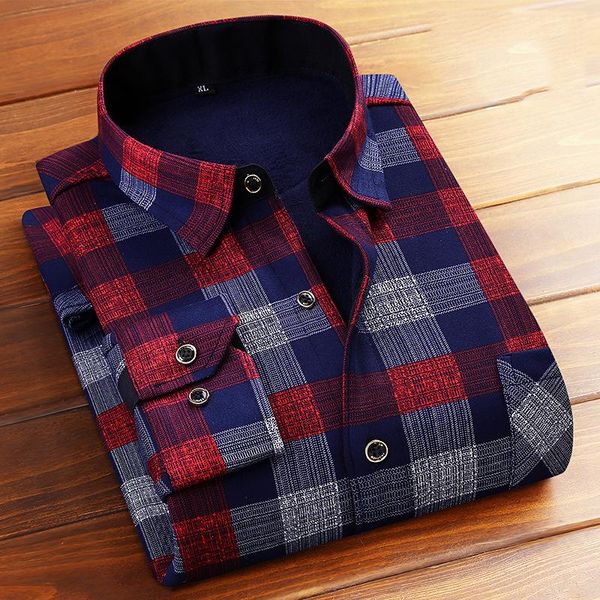 men's casual shirts zyfpgs 10 colors fashion winter long sleeve plush shirt men thickening warm plaid dress plus velvet man 1120, White;black
men's casual shirts zyfpgs 10 colors fashion winter long sleeve plush shirt men thickening warm plaid dress plus velvet man 1120, White;black