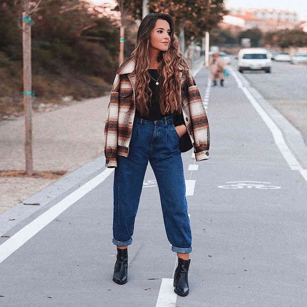 women's woman loose casual harem boyfriends mom streetwear denim pants women pleated trousers slouchy jeans, Blue
women's woman loose casual harem boyfriends mom streetwear denim pants women pleated trousers slouchy jeans, Blue