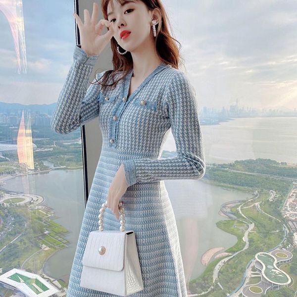 casual dresses fashion houndstooth v-neck dress spring autumn 2021 elegant gentle female inner wear base temperament mini knit sweater, Black;gray
casual dresses fashion houndstooth v-neck dress spring autumn 2021 elegant gentle female inner wear base temperament mini knit sweater, Black;gray