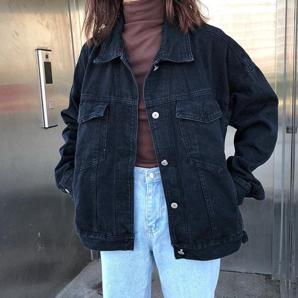 women's jackets denim women black jeans jacket autumn short coat casual harajuku female vintage solid color streetwear, Black;brown
women's jackets denim women black jeans jacket autumn short coat casual harajuku female vintage solid color streetwear, Black;brown