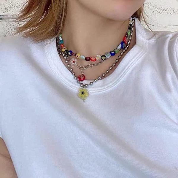 chokers europe and the united states necklace layered color glass beads pendant flowers ms multilayer, Golden;silver
chokers europe and the united states necklace layered color glass beads pendant flowers ms multilayer, Golden;silver