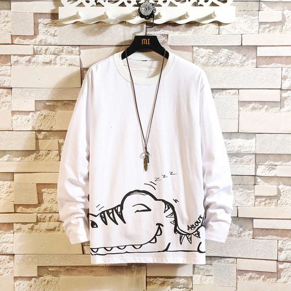 spring men's dinosaur print long sleeve t-shirt youth large loose round neck pullover, White;black
spring men's dinosaur print long sleeve t-shirt youth large loose round neck pullover, White;black