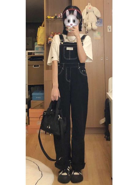 xiong xiongzi's shop small cowboy suspenders women's version in autumn and winter loose, age thin tall, Blue
xiong xiongzi's shop small cowboy suspenders women's version in autumn and winter loose, age thin tall, Blue