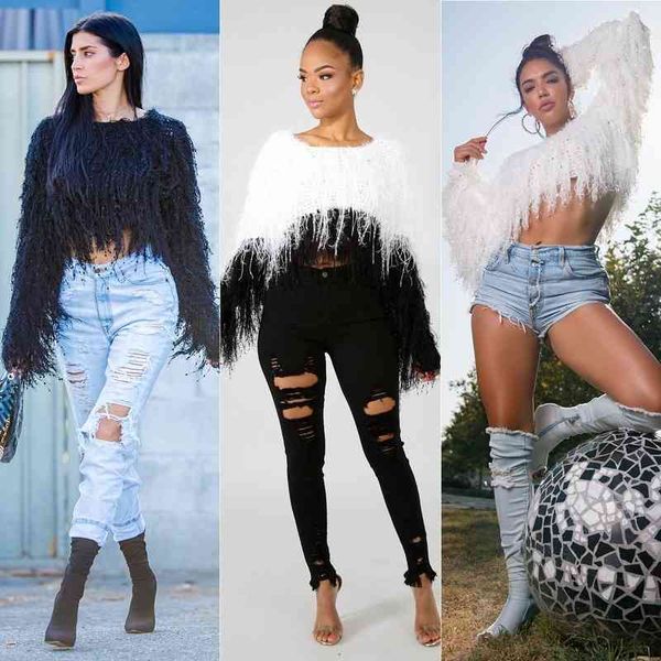 women's knits & tees tassel knitted sweaters women autumn winter long sleeve pullover black white o neck short sweater oversize fe
women's knits & tees tassel knitted sweaters women autumn winter long sleeve pullover black white o neck short sweater oversize fe