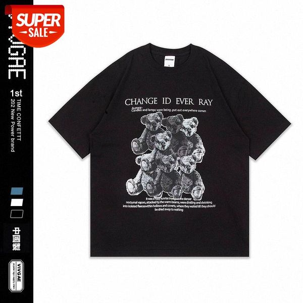 vivgae men's bear print cotton short-sleeved t-shirt loose street couple #y01k, White;black
vivgae men's bear print cotton short-sleeved t-shirt loose street couple #y01k, White;black