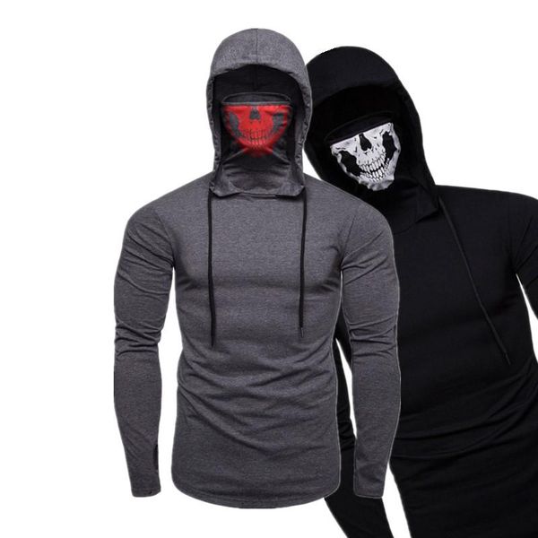 men's t-shirts personality trend stretch fitness t-shirt men high-quality hooded long-sleeved, White;black
men's t-shirts personality trend stretch fitness t-shirt men high-quality hooded long-sleeved, White;black