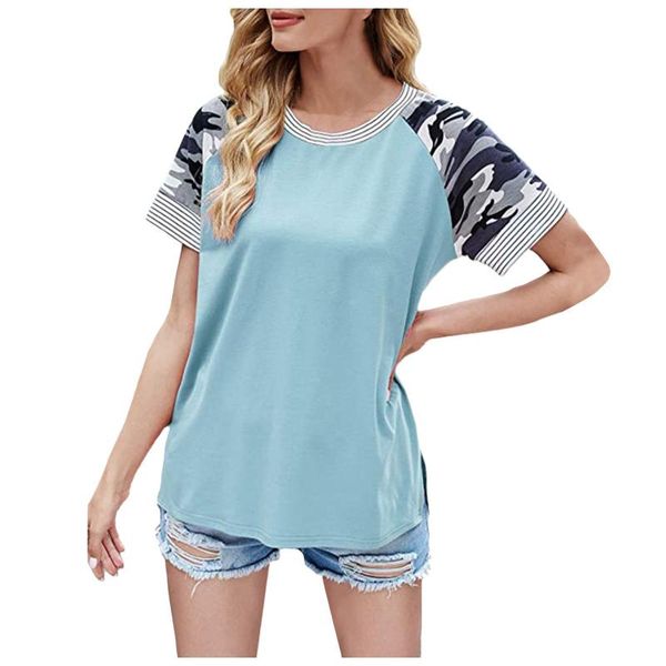 women's t-shirt women summer clothing casual fashion striped print patchwork o neck short sleeve tshirts ladies loose tees t shirt fema, White
women's t-shirt women summer clothing casual fashion striped print patchwork o neck short sleeve tshirts ladies loose tees t shirt fema, White
