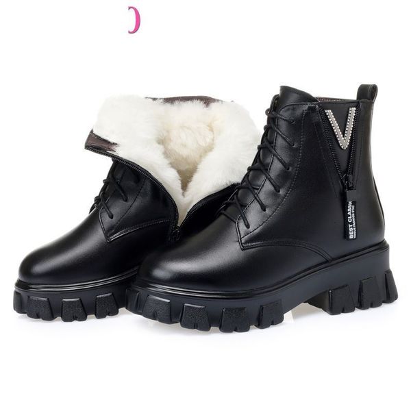 boots women's winter shoe genuine leather ladies short wool warm non-slip platform ankle mdek, Black
boots women's winter shoe genuine leather ladies short wool warm non-slip platform ankle mdek, Black