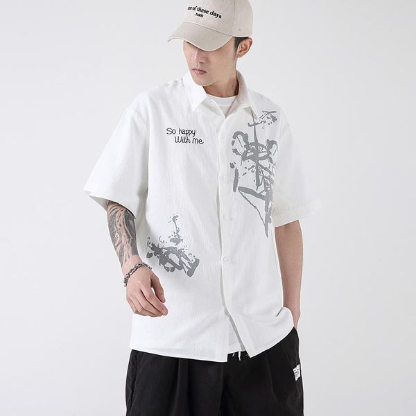 men's casual shirts 2021 short sleeve summer beach printed military cotton hip hop streetwear men, White;black
men's casual shirts 2021 short sleeve summer beach printed military cotton hip hop streetwear men, White;black