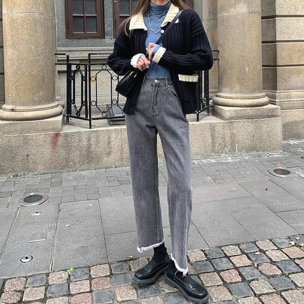 women's jeans high waist wide leg woman loose straight streetwear boyfriend tassel hem casual ladies denim pants plus size mom, Blue
women's jeans high waist wide leg woman loose straight streetwear boyfriend tassel hem casual ladies denim pants plus size mom, Blue