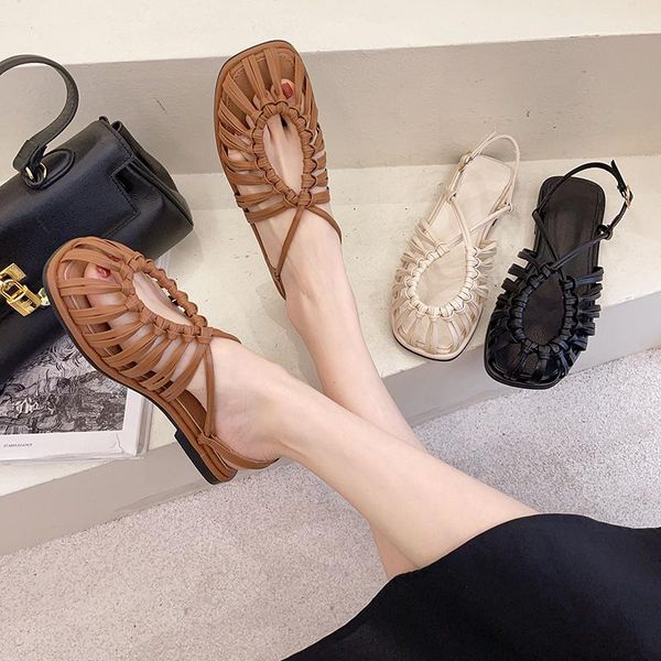 sandals women's shoes fretwork flat summer breathable closed toe female slipers women soft beach slides rome pu, Black
sandals women's shoes fretwork flat summer breathable closed toe female slipers women soft beach slides rome pu, Black