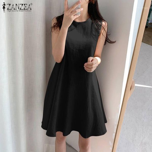casual vintage vestidos zanzea women fashion summer sleeveless tank dress holiday solid dresses korean midi cotton sundress, Black;gray
casual vintage vestidos zanzea women fashion summer sleeveless tank dress holiday solid dresses korean midi cotton sundress, Black;gray