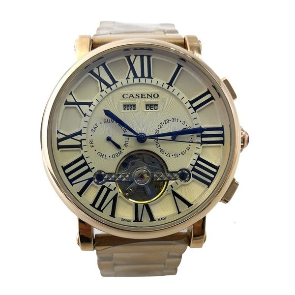 watch steel band perpetual calendar mechanical atmospheric men's fully automatic, Slivery;brown
watch steel band perpetual calendar mechanical atmospheric men's fully automatic, Slivery;brown