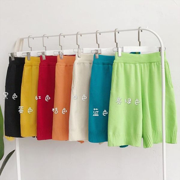 fluorescent 7 colors knitted stretch womens shorts high waist pants spring loose casual wide leg female, White;black
fluorescent 7 colors knitted stretch womens shorts high waist pants spring loose casual wide leg female, White;black