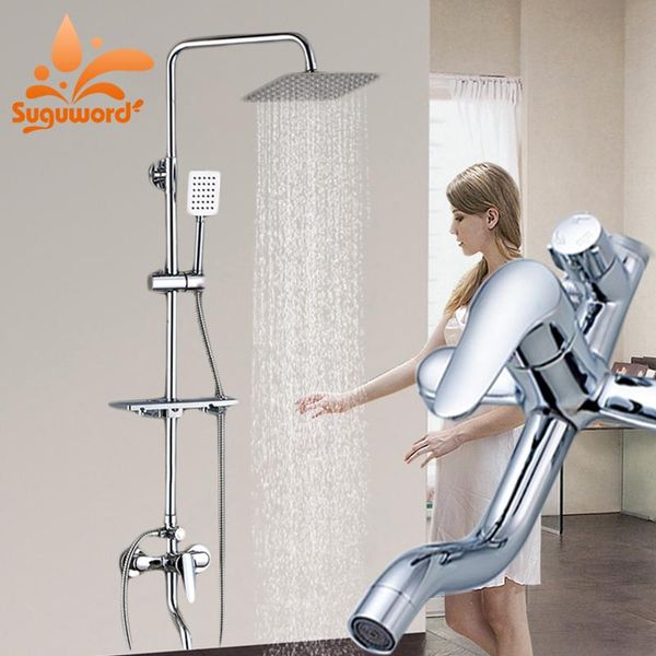 suguword chrome shower combo set 8 inch brass ultra-thin shower head and hand and cold switch rotation storage shelf
suguword chrome shower combo set 8 inch brass ultra-thin shower head and hand and cold switch rotation storage shelf