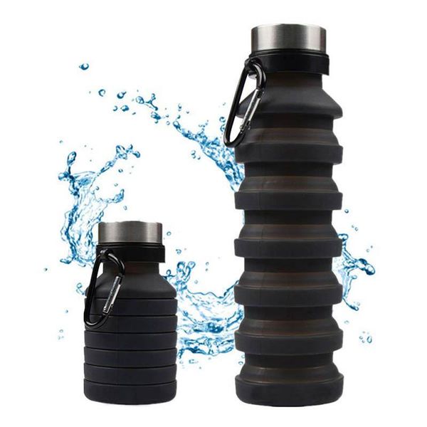 water bottle 550ml silicone foldable portable outdoor travel sports folding kettle coffee cup camping hiking mug with carabiner
water bottle 550ml silicone foldable portable outdoor travel sports folding kettle coffee cup camping hiking mug with carabiner