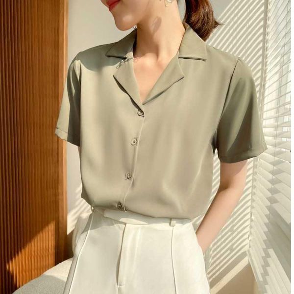 women's blouses & shirts summer 2021 french hong kong style loose fitting suit collar fashion short sleeve shirt professional top, White
women's blouses & shirts summer 2021 french hong kong style loose fitting suit collar fashion short sleeve shirt professional top, White