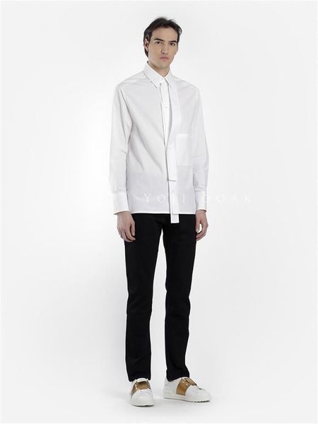 men's casual shirts spring and autumn asymmetric wide vertical pleats dress lapel design pure white cotton poplin streamer long sleeve, White;black
men's casual shirts spring and autumn asymmetric wide vertical pleats dress lapel design pure white cotton poplin streamer long sleeve, White;black