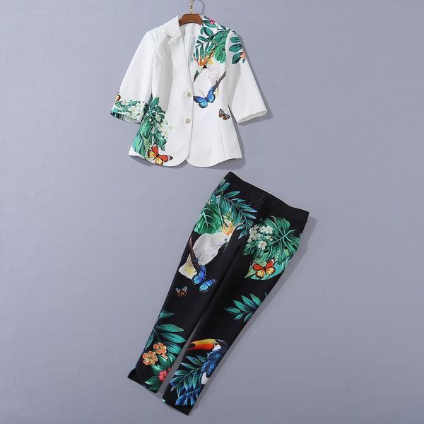 european and american women's wear 2021 winter style 7 minutes of sleeve sequined jacket printed cropped trousers suits two piece pants, White
european and american women's wear 2021 winter style 7 minutes of sleeve sequined jacket printed cropped trousers suits two piece pants, White
