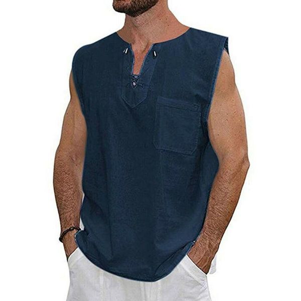 men's t-shirts fashion summer mens cotton linen t shirt sleeveless henley casual loose tee breathable soft, White;black
men's t-shirts fashion summer mens cotton linen t shirt sleeveless henley casual loose tee breathable soft, White;black