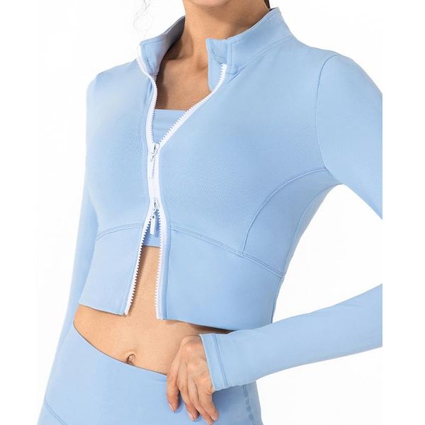 yoga outfit women's fitness exercise workout long-sleeved sweatshirt sports short with thumb hole dual-use zipper
yoga outfit women's fitness exercise workout long-sleeved sweatshirt sports short with thumb hole dual-use zipper
