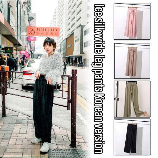 women's pants & capris ly ice silks wide leg loose fitting high waist straight casual trousers for women summer, Black;white
women's pants & capris ly ice silks wide leg loose fitting high waist straight casual trousers for women summer, Black;white