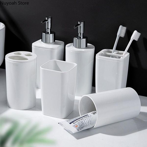 bathroom supplies white square decoration ornaments mouthwash cup soap dish toothbrush holder toilet set bath accessory
bathroom supplies white square decoration ornaments mouthwash cup soap dish toothbrush holder toilet set bath accessory