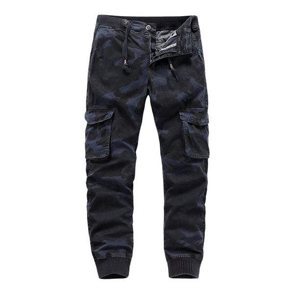 men's pants 2021 fall camouflage overalls military casual amazon cross-border trend men joggers, Black