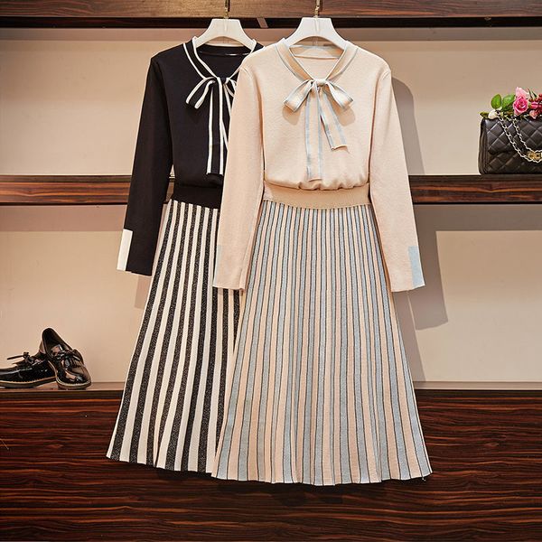 arc sweater mode + stripe skirt knitted out two plus size female ensemble 2021 autumn and elegant winter suit ladies outfit y819 u5rd, Black
arc sweater mode + stripe skirt knitted out two plus size female ensemble 2021 autumn and elegant winter suit ladies outfit y819 u5rd, Black