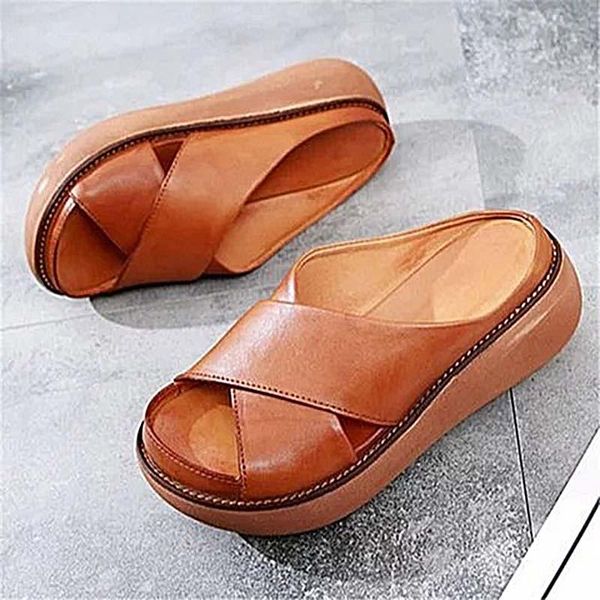 women shoes sandals leather wedges summer platform ladies slip on beach casual heel sandalias femenina 2021, Black
women shoes sandals leather wedges summer platform ladies slip on beach casual heel sandalias femenina 2021, Black