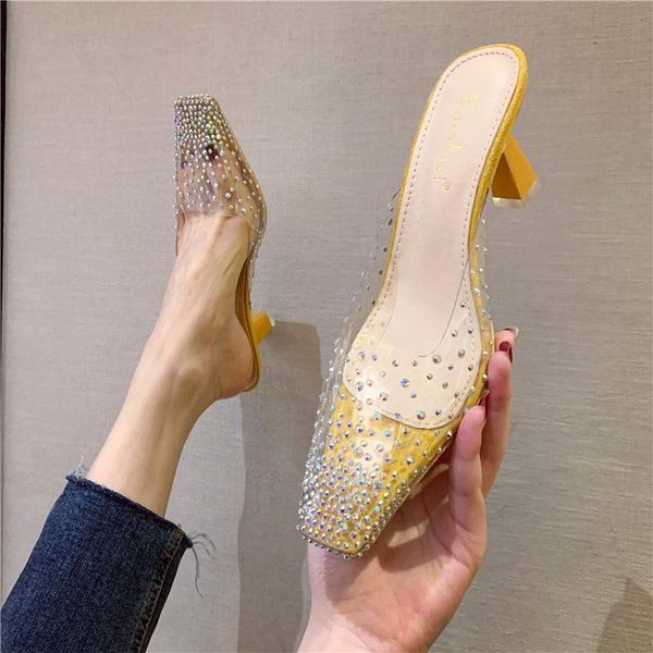 shoes woman 2021 transparent slippers glitter slides cover toe low pantofle jelly square fabric rome rubber pu crystal hoof, Black
shoes woman 2021 transparent slippers glitter slides cover toe low pantofle jelly square fabric rome rubber pu crystal hoof, Black